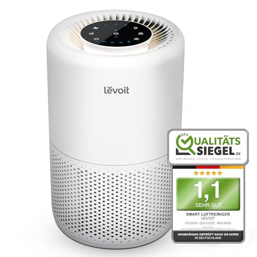 LEVOIT Luftreiniger HEPA Filter für Allergiker, Luftfilter gegen Schimmel Staub Pollen Gerüche, CADR 170m³/h bis zu 35㎡ Raucherzimmer, Air Purifier Schlafmodus Nachtlicht Timer, App Steuerung